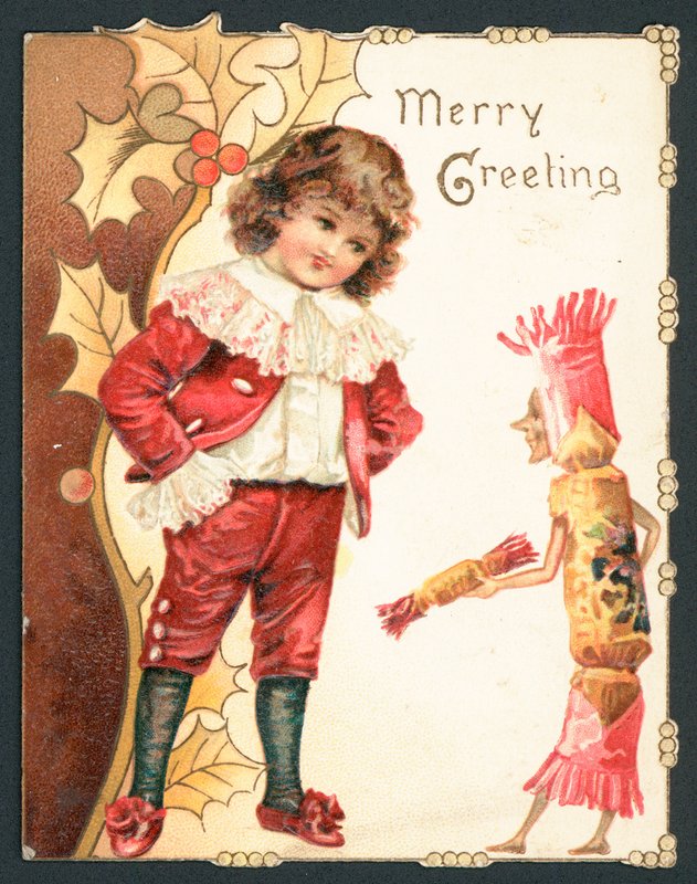 Merry Greeting Christmas card by English School