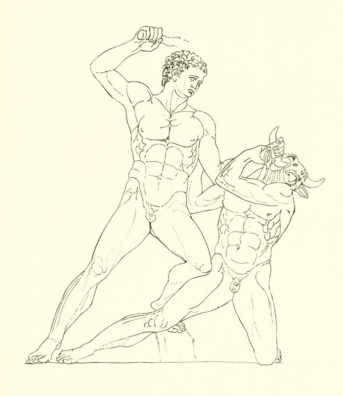 Minotaur Slain by Theseus, the Friend of Hercules by English School