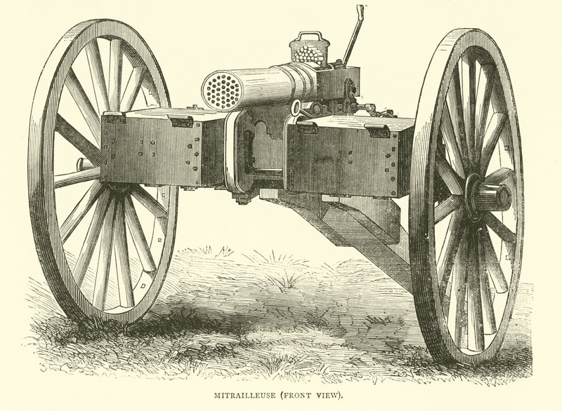 Mitrailleuse, Front View, August 1870 by English School