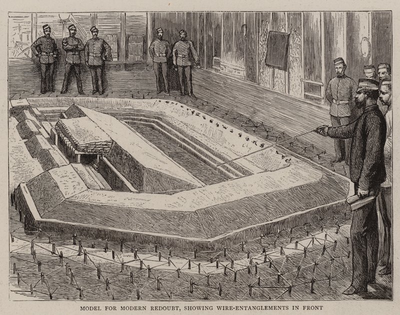 Model for Modern Redoubt, Showing Wire-Entanglements in Front by English School