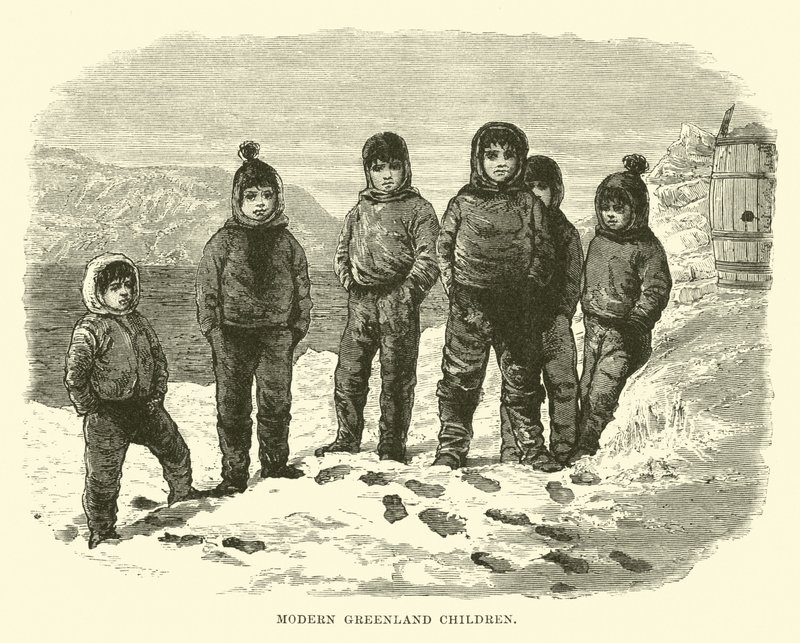 Modern Greenland Children by English School