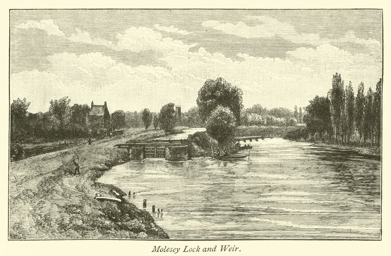 Molesey Lock and Weir by English School
