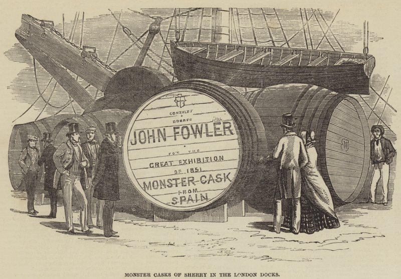 Monster Casks of Sherry in the London Docks by English School