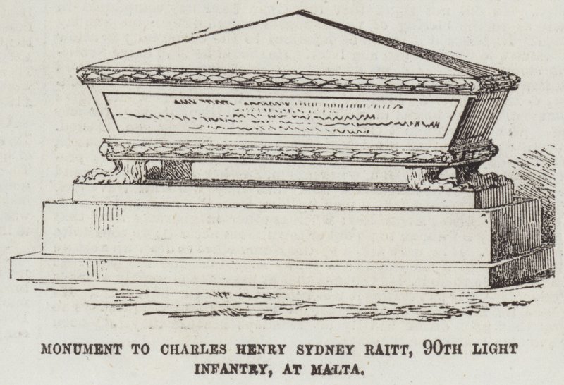 Monument to Charles Henry Sydney Raitt, 90th Light Infantry, at Malta by English School