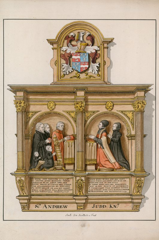 Monument to Sir Andrew Judd, Sheriff and Mayor, in St Helen