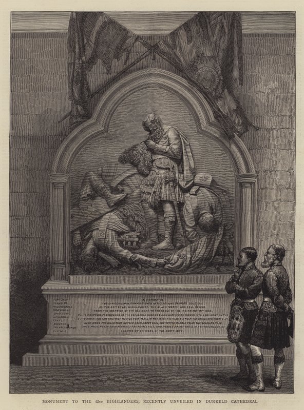 Monument to the 42nd Highlanders, recently unveiled in Dunkeld Cathedral by English School