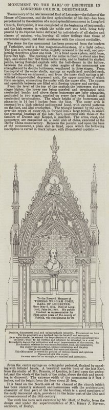 Monument to the Earl of Leicester in Longford Church, Derbyshire by English School