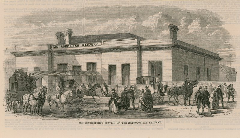 Moorgate Street Station of the Metropolitan Railway by English School