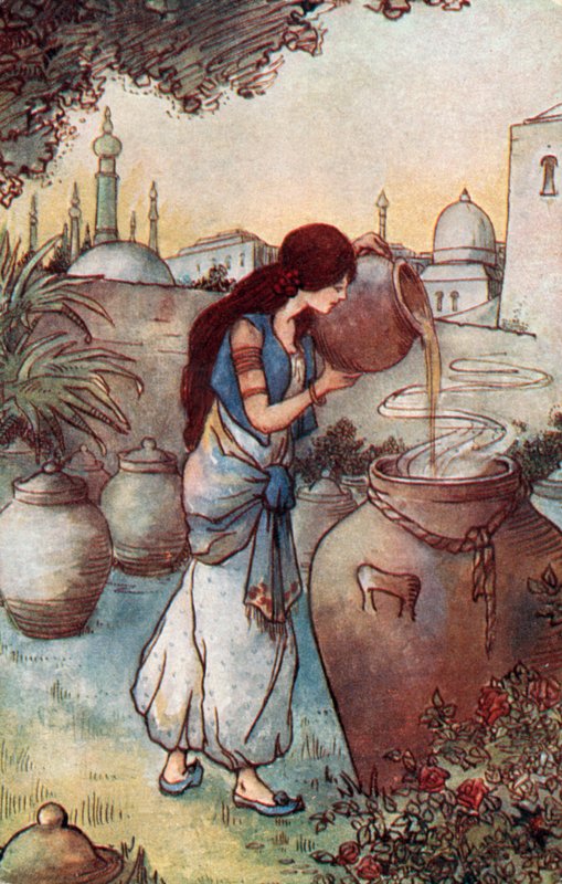 Morgiana Pours Oil on Thieves by English School