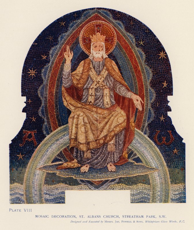 Mosaic decoration, St Albans Church, Streatham Park, London by English School