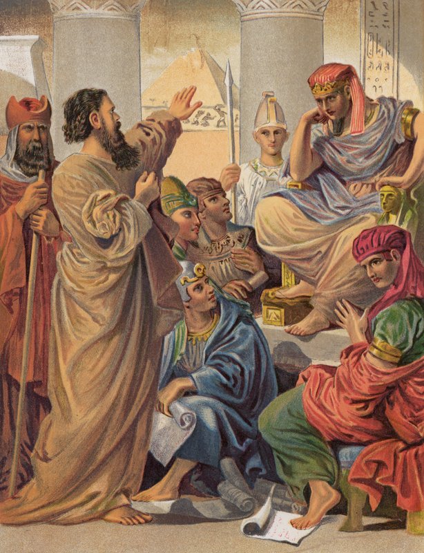 Moses and Aaron Before Pharaoh, Exodus, VII by English School