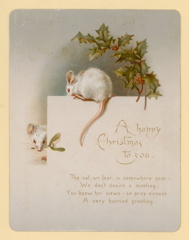 Mouse, Christmas Card by English School