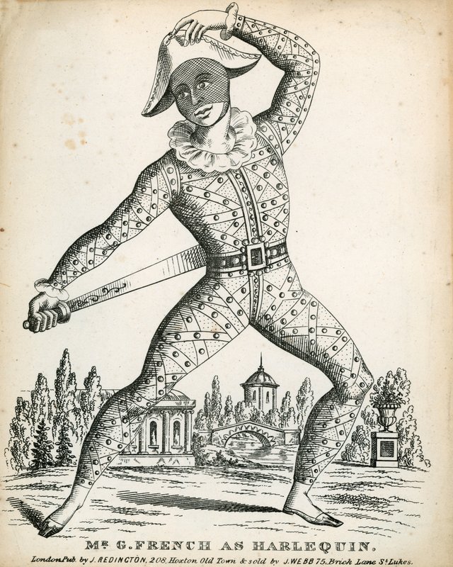 Mr G French as Harlequin by English School