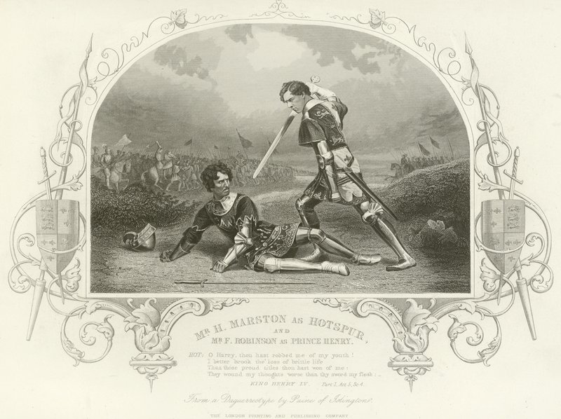 Hotspur and Prince Henry, King Henry IV, Part I by English School