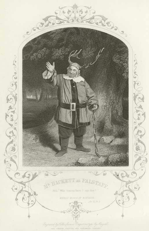 Mr Hackett as Falstaff, The Merry Wives of Windsor, Act V, Scene V by English School