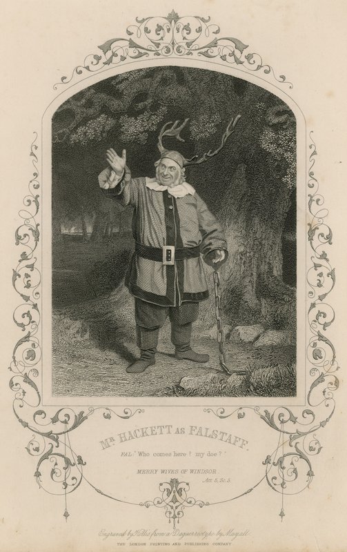 Mr Hackett as Falstaff in The Merry Wives of Windsor by English School