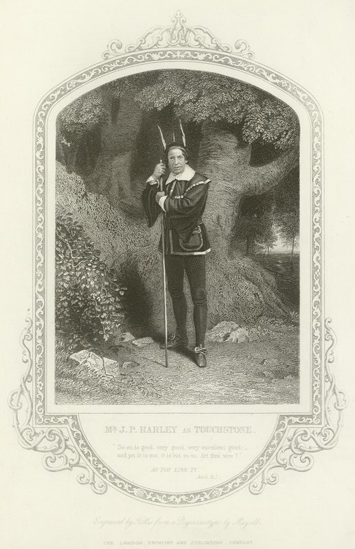 Mr J P Hartley as Touchstone, As You Like It, Act V, Scene I by English School