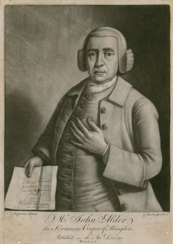 Mr John Alder, the fortunate cooper of Abingdon, lottery winner by English School