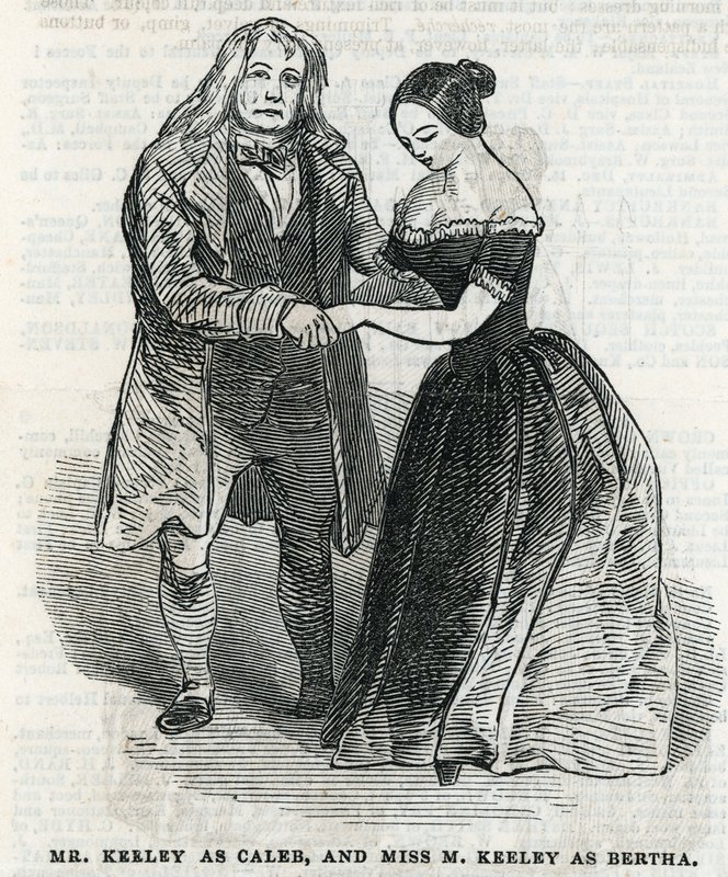 Mr. Keeley as Caleb and Miss M. Keeley as Bertha by English School