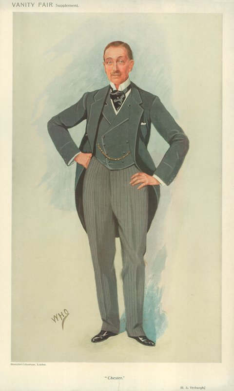 Mr. Robert Armstrong Yerburgh, Chester, 28 April 1910, Vanity Fair Cartoon by English School