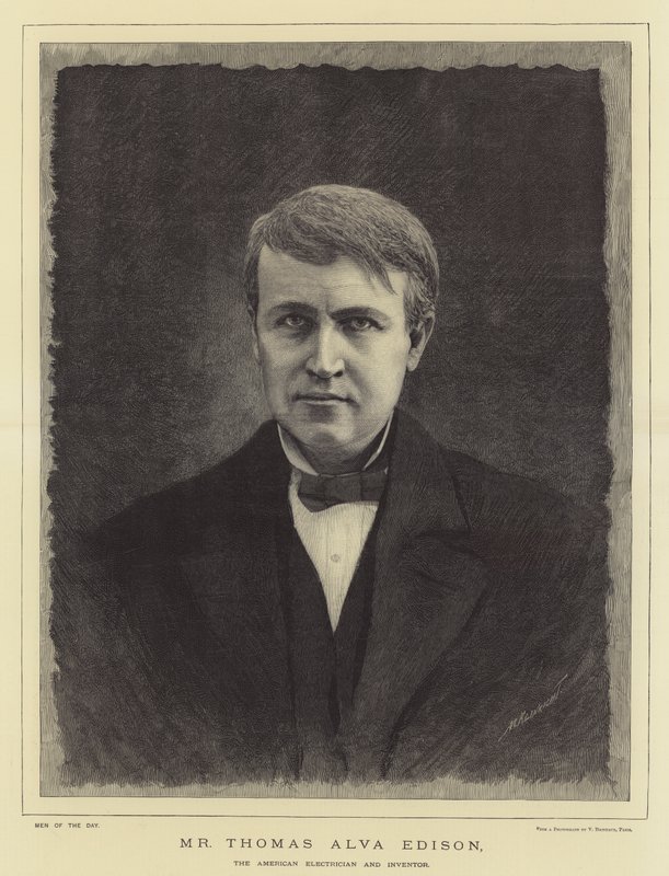 Mr Thomas Alva Edison, the American Electrician and Inventor by English School