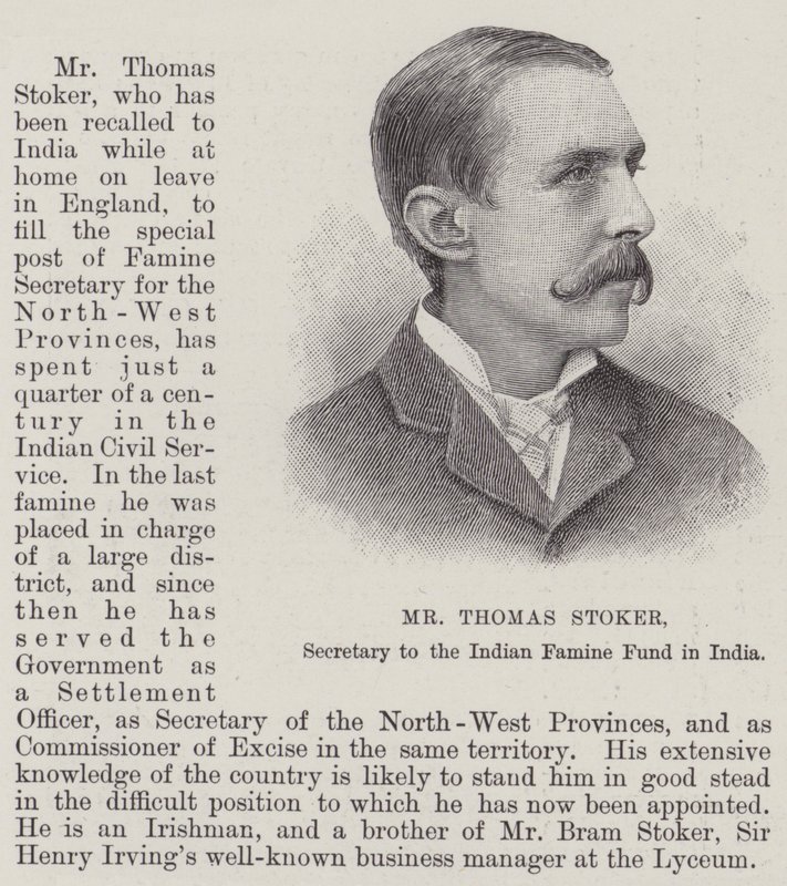 Mr. Thomas Stoker, Secretary to the Indian Famine Fund in India by English School
