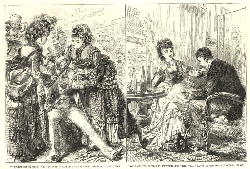 Mr. Trottles Was Too Busy in the City to Take Mrs. Trottles to the Derby by English School