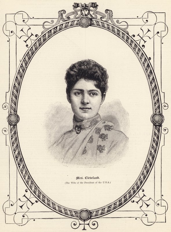 Mrs Cleveland (the Wife of the President of the USA) (engraving) by English School
