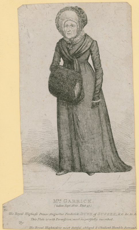 Mrs Garrick (Eva Marie Veigel), taken September 1820 by English School