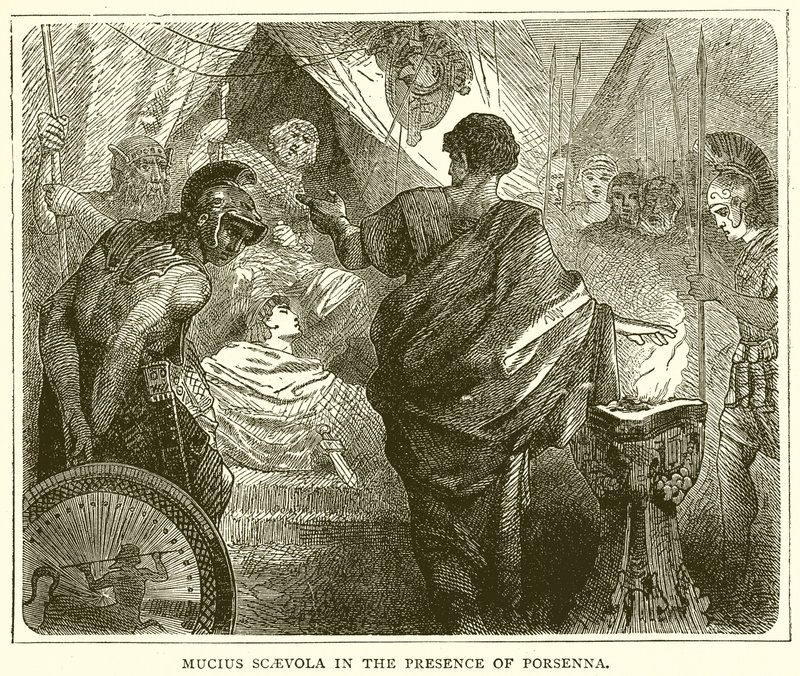 Mucius Scaevola in the Presence of Porsenna by English School
