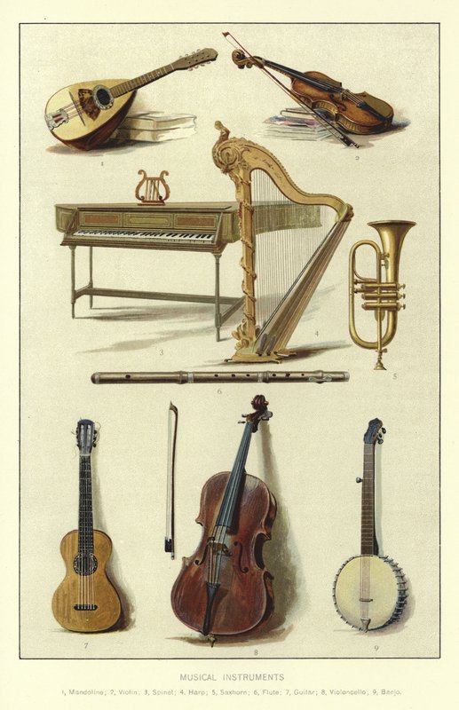 Musical Instruments by English School