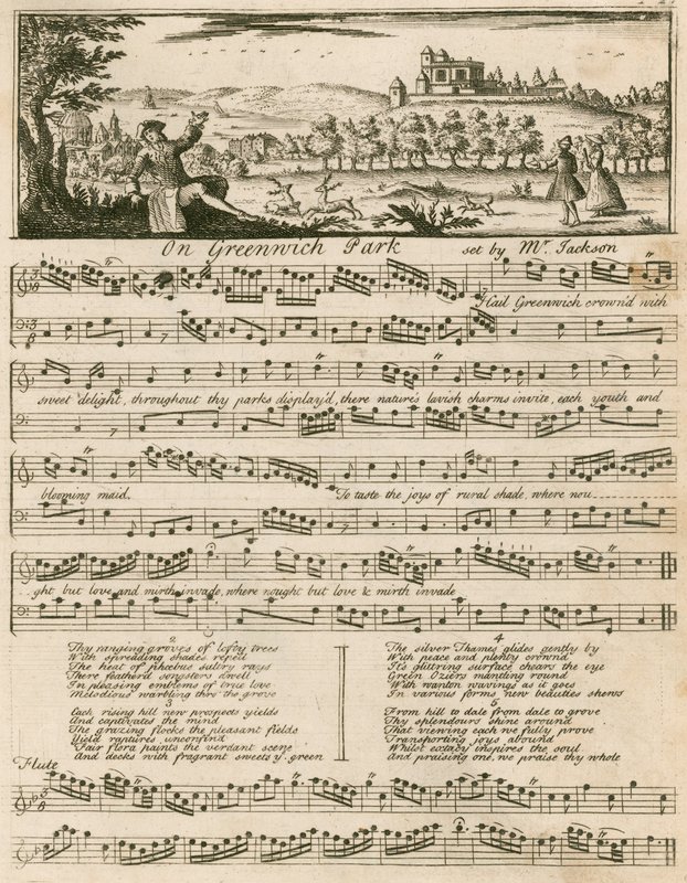 Musical score: On Greenwich Park, set by Mr Jackson by English School
