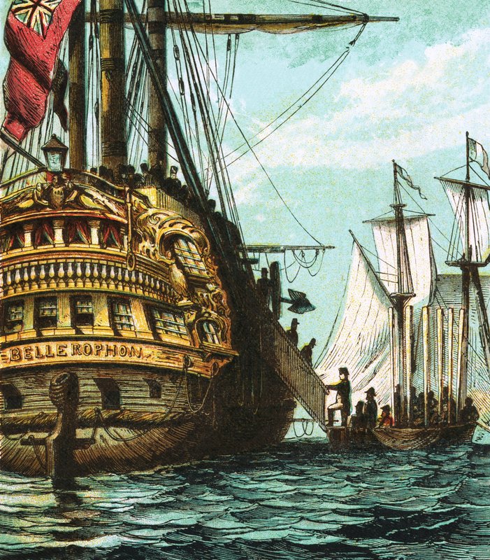 Napoleon in the Bellerophon by English School