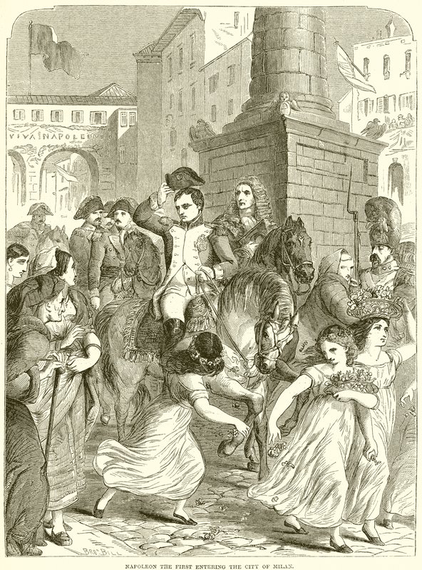 Napoleon the First Entering the City of Milan by English School