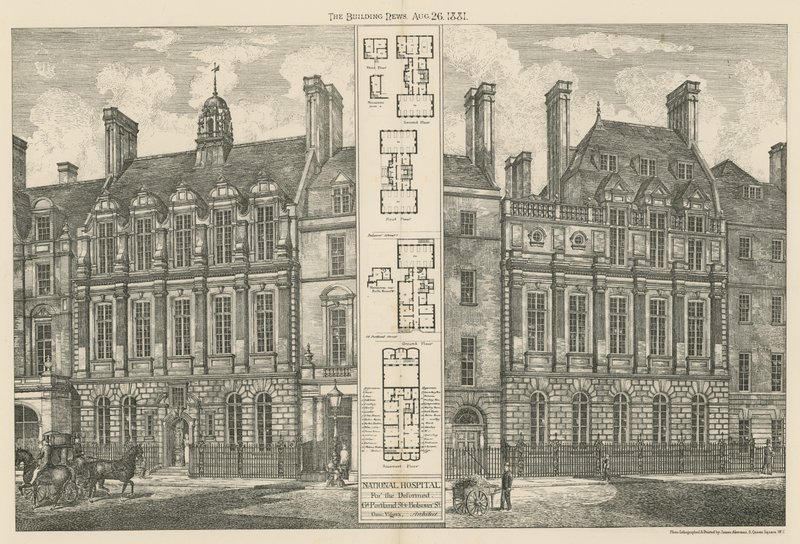 National Hospital for the Deformed, Great Portland Street, and Bolsover Street by English School