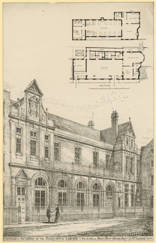 National Hospital for the Paralysed and Epileptic: New Wing in Powis Place, Bloomsbury by English School