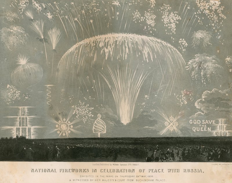 National Fireworks in Celebration of Peace with Russia, 29 May 1856 by English School
