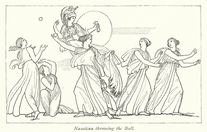 Nausicaa throwing the Ball by English School