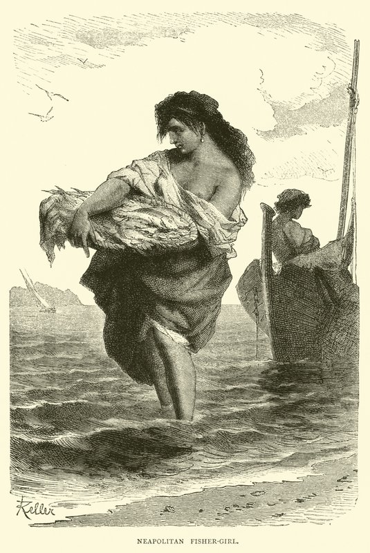Neapolitan fisher-girl by English School