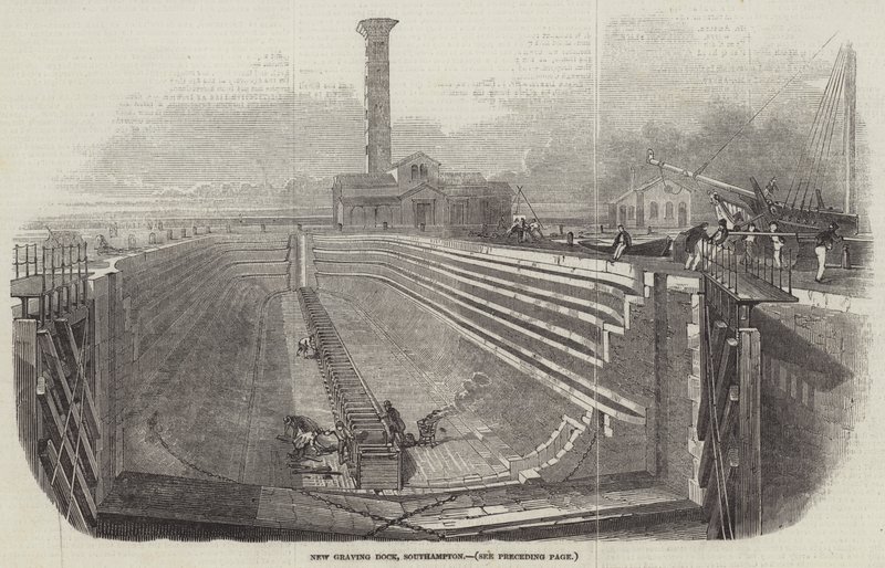 New Graving Dock, Southampton by English School