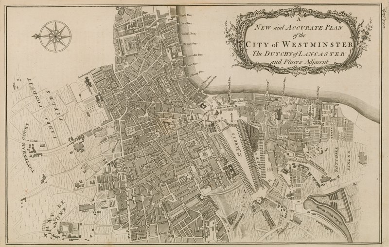 New and accurate plan of the City of Westminster, the Dutchy of Lancaster and places adjacent by English School
