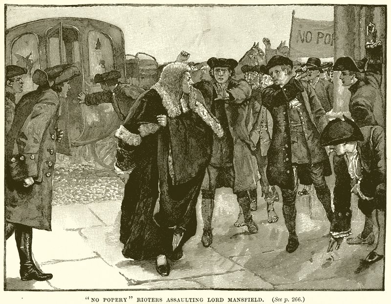 No Popery Rioters Assaulting Lord Mansfield by English School