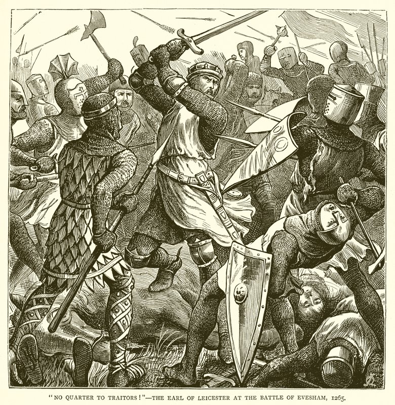 No Quarter to Traitors! The Earl of Leicester at the Battle of Evesham, 1265 by English School