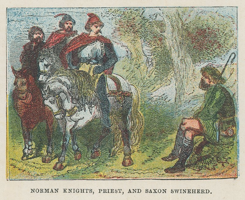 Norman Knight, Priest and Saxon Swineherd by English School