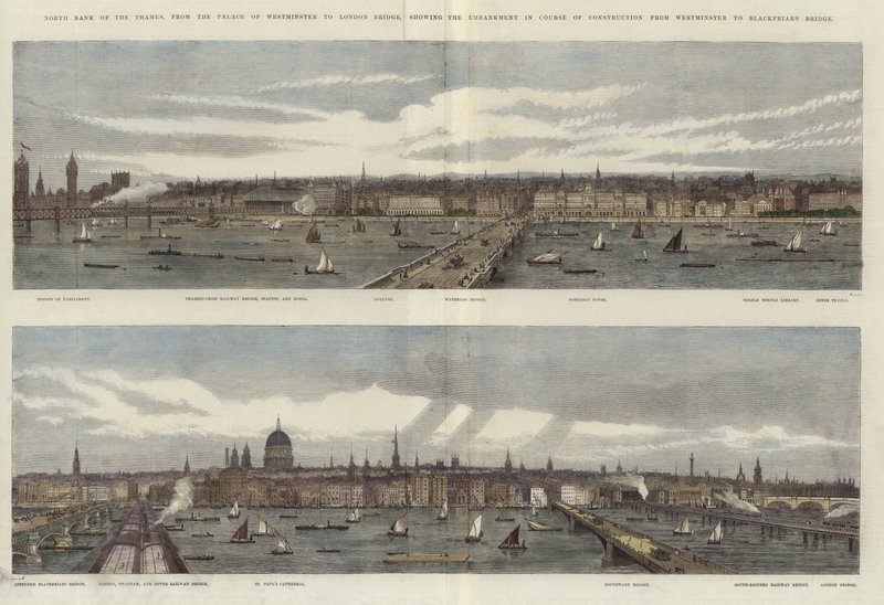 North Bank of the Thames by English School
