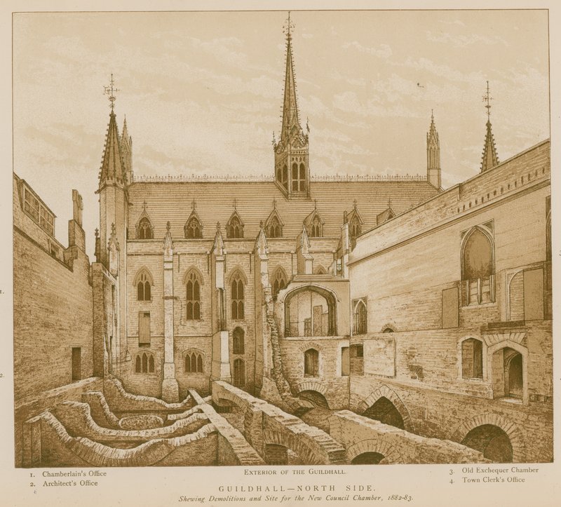 North Side of Guildhall, London by English School