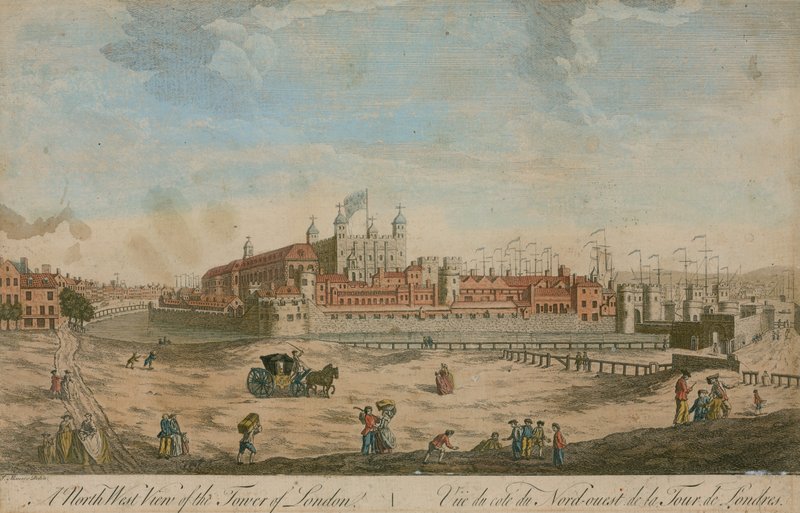 North west view of the Tower of London by English School
