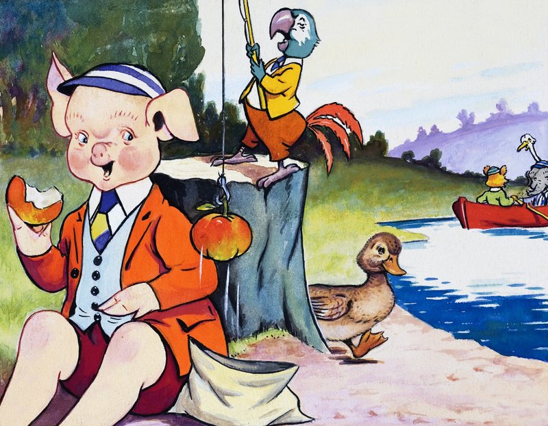 Nursery animals fishing by English School