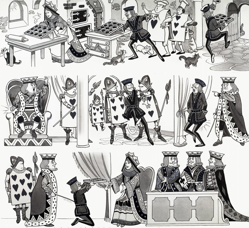 Nursery Rhyme Illustration: Queen of Hearts by English School