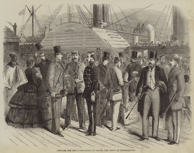 Officers for India embarking on Board the Indus at Southampton by English School